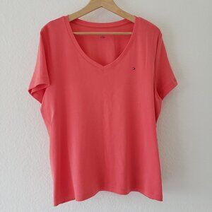 NWT - Tommy Hilfger Woman's Plus V-Neck Short Sleeve Tee - Size 0X